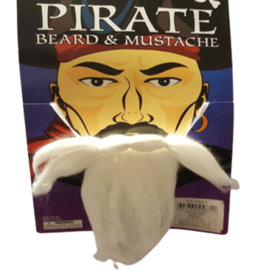 זקן פיראט לבן לתחפושת