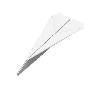 מטוס נייר שנבנה עבור משגר מטוסי נייר של ילדים