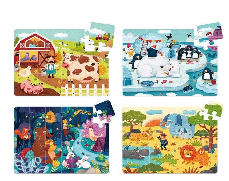 ארבעה פאזלים למתחילים - חיות