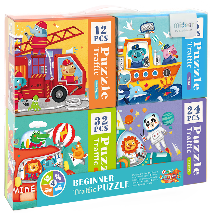 רביעיית פאזלים למתחילים - כלי רכב