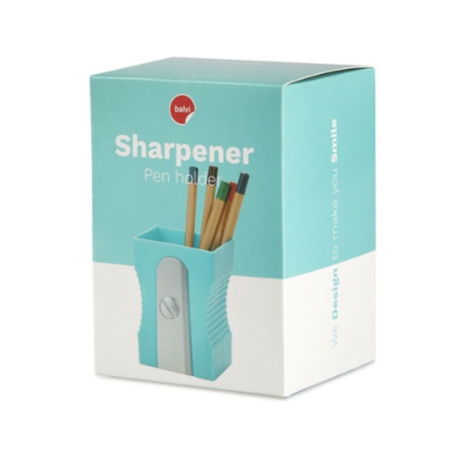 מיכל אחסון לעטים חפצים משרדיים ועוד בצורת מחדד בצבע טורקיז