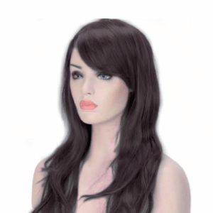 פאה חומה ארוכה עם פוני