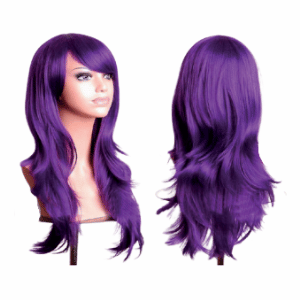 פאה סגולה ארוכה עם פוני