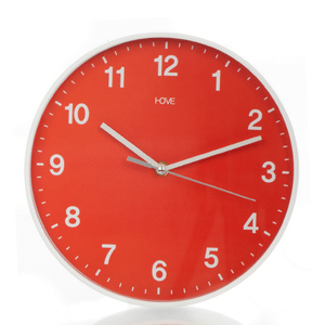 שעון קיר עגול אדום