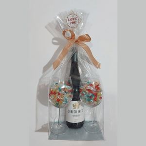 מארז יין וכוסות