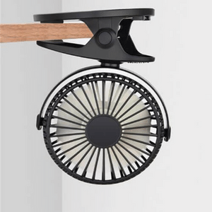 מאוורר נייד עם תופסן בצבע שחור, מאוורר נייד למטבח או למדף