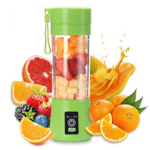 בלנדר שייקר נטען בצבע ירוק גוף שקוף