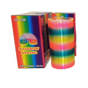 סלינקי אורך 15 סנטימטר צבעוני בצבעים ורוד-כחול-צהוב