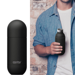 בקבוק טרמי בעיצוב מודרני מינימליסטי שחור