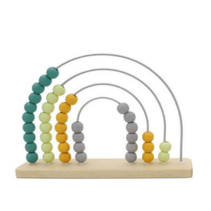 חשבונייה בצורת קשתות/גשרים עם בסיס עץ טבעי וחרוזי עץ מגוונים