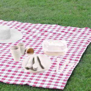 סט פיקניק 6 חלקים שימושי ומעוצב על שמיכת פיקניק