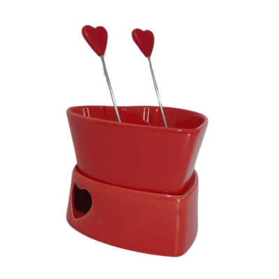 פונדו שוקולד בצורת לב