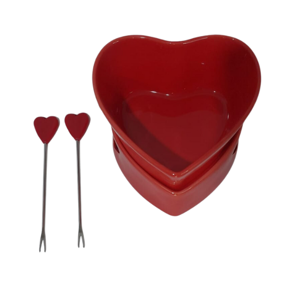 סט פונדו בצורת לב