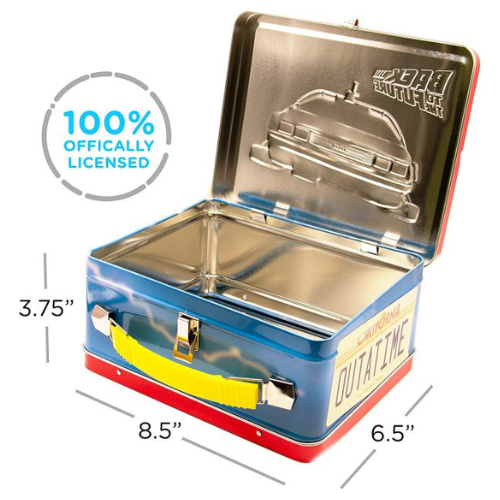 קופסת אוכל ממתחת בעיצוב של הסרט בחזרה לעתיד