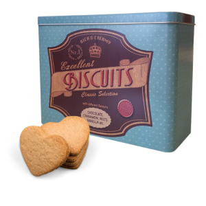 קופסת עוגיות בצבע תכלת רטרו