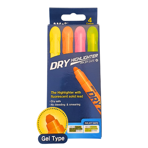 מרקרים יבשים, מרקר ג'ל, חבילה של ארבעה, מרקרים בטכנולוגיית ג'ל לא מלכלכים