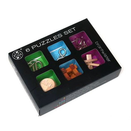סט 6 משחקי חשיבה מעץ וממתכת במארז מעוצב