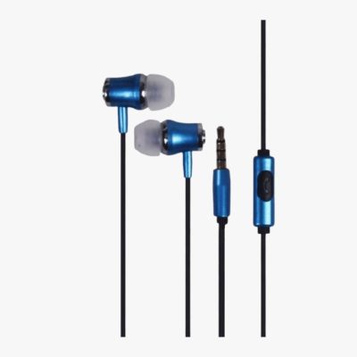 אוזניות In ear חוטיות בצבע תכלת