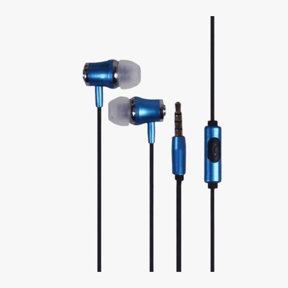 אוזניות In ear חוטיות בצבע תכלת