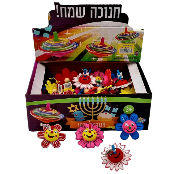 סביבון עץ פרח