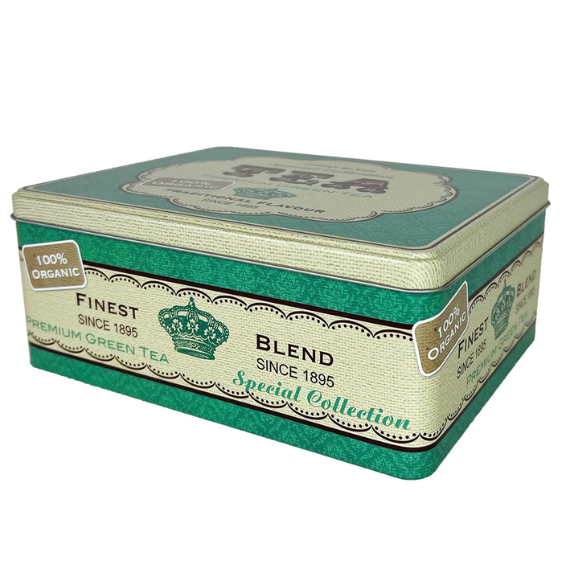 קופסת מתכת רטרו לתה