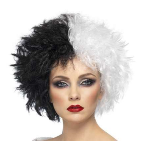 פאה שחור לבן לתחפושת