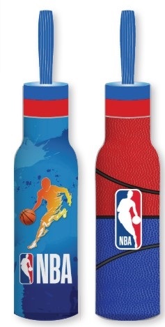בקבוק ספורט נירוסטה NBA עם קש - עיצוב כדורסל