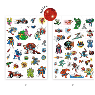 קעקועים זמניים לילדים מבית DJECO - גיבורי על במראה מגניב