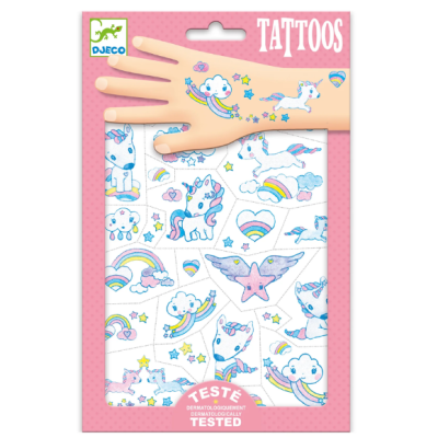 קעקועים זמניים לילדים מבית DJECO חד קרן