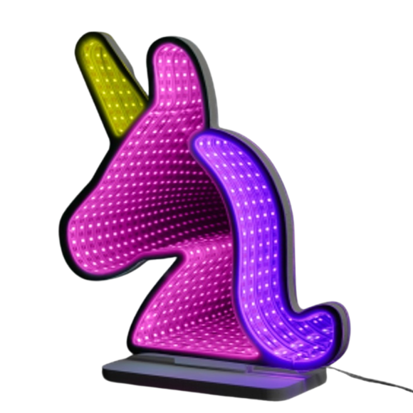 מנורת לד חד קרן (יוניקורן) עם אפקט אינסוף